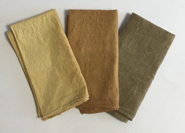 玉ねぎの皮で草木染（玉ねぎ染め）のやり方～自宅でも簡単　（ミョウバン・銅媒染・鉄媒染）